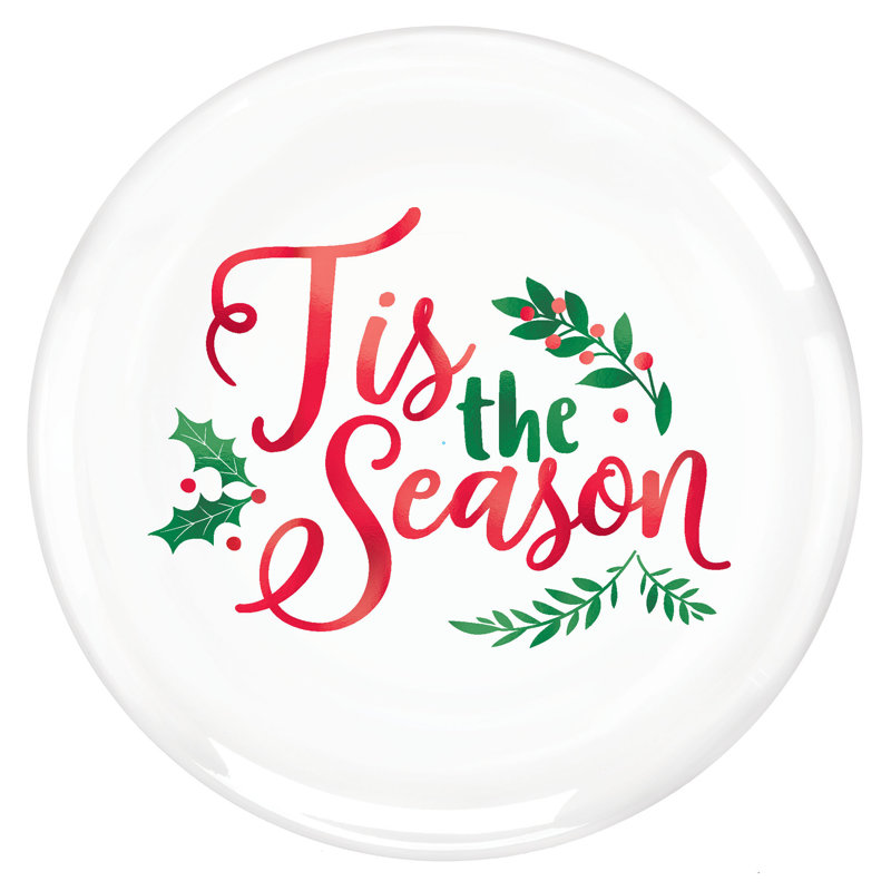 Amscan Christmas Tis the Season Plastic Disposable Dinner Plate Wayfair